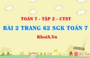 Bài 2 trang 62 SGK Toán 7 tập 2 Chân trời sáng tạo
